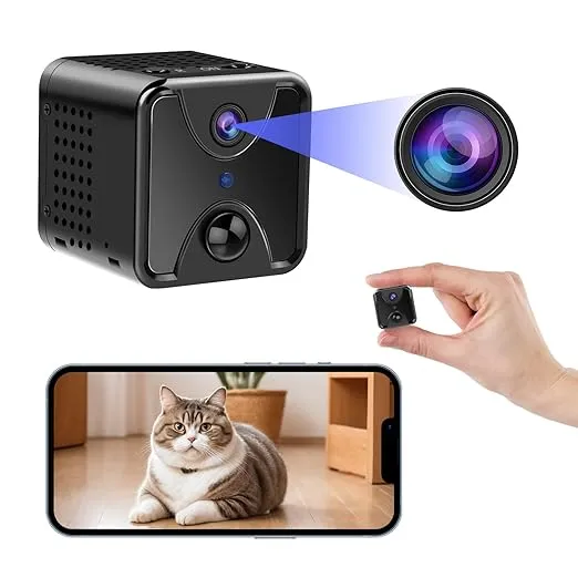 Mini Hidden Camera WiFi Nanny CAM, 4K Spy Camera for Home Security with Motion Detection, Alarm Notification, Real-Time Video&Control, IR Mode, Night Vision Home Surveillance Security Camera