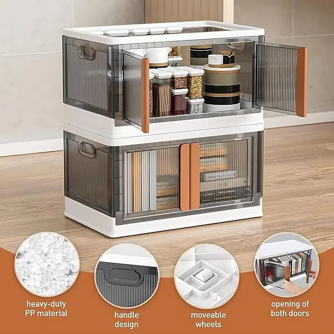 SR Brand 4 Pack - Transparent Plastic Cupboard for Storage