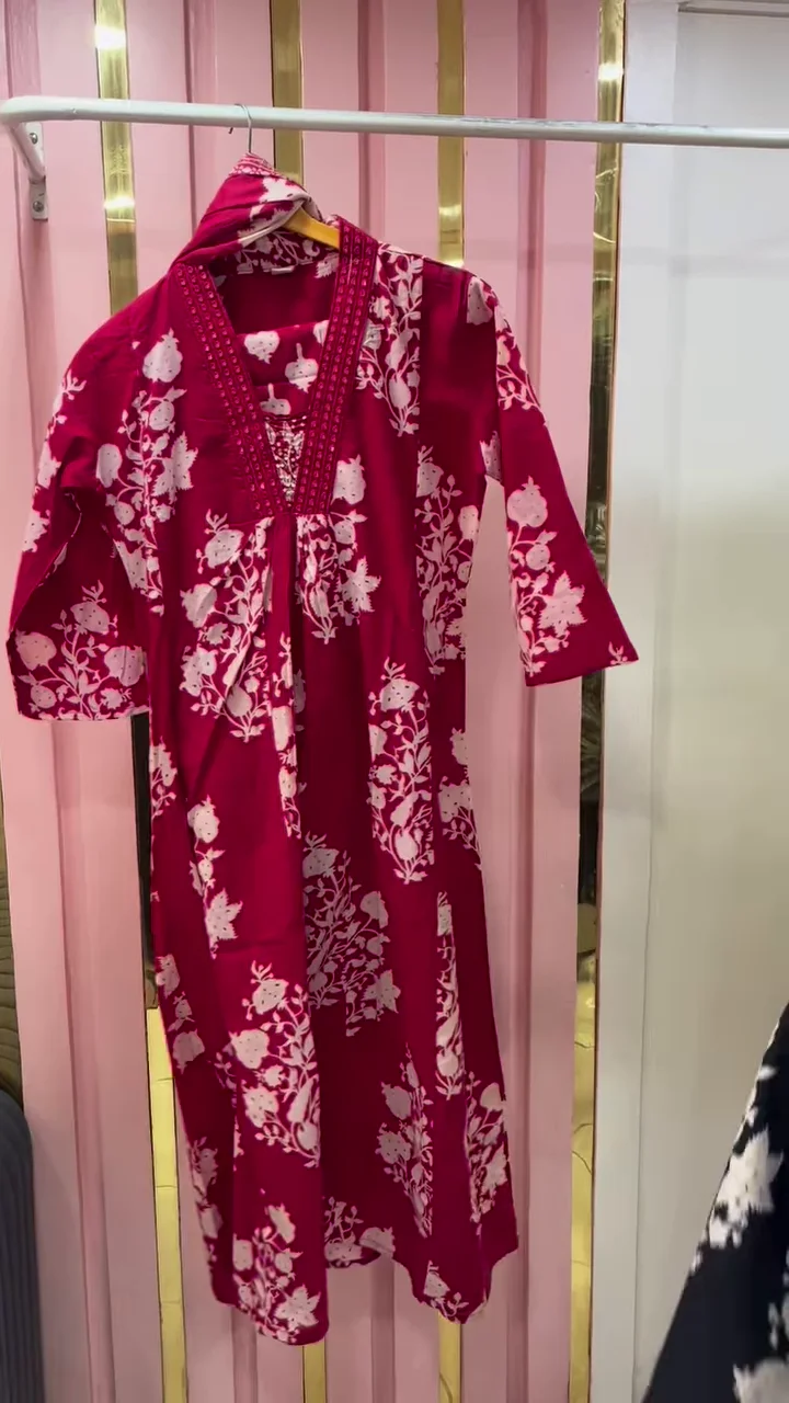 Elegant Floral Printed Kaftan Kurtis - Effortless Comfort Meets Traditional Grace