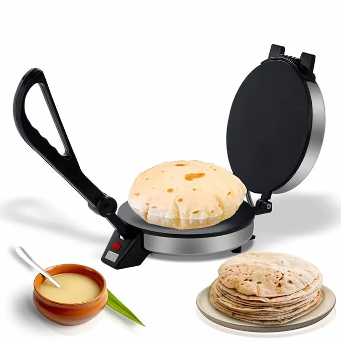 Roti Maker Electric Automatic | Complete Roti/Chapati/Khakra Maker for Home | 1000 Watts | Super smooth Non-Stick Coating | Cool Touch Handle | Fast Heating