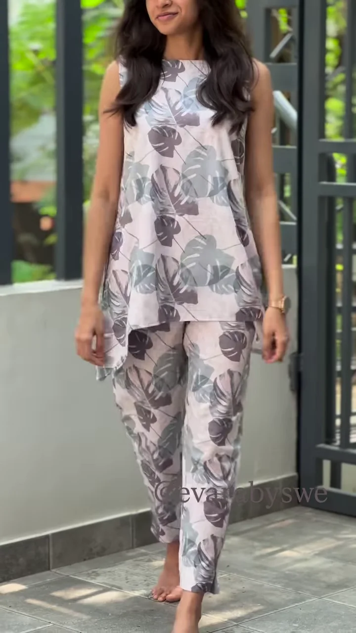 Tropical Breeze Sleeveless Co-ord Set - Light, Breezy & Stylish