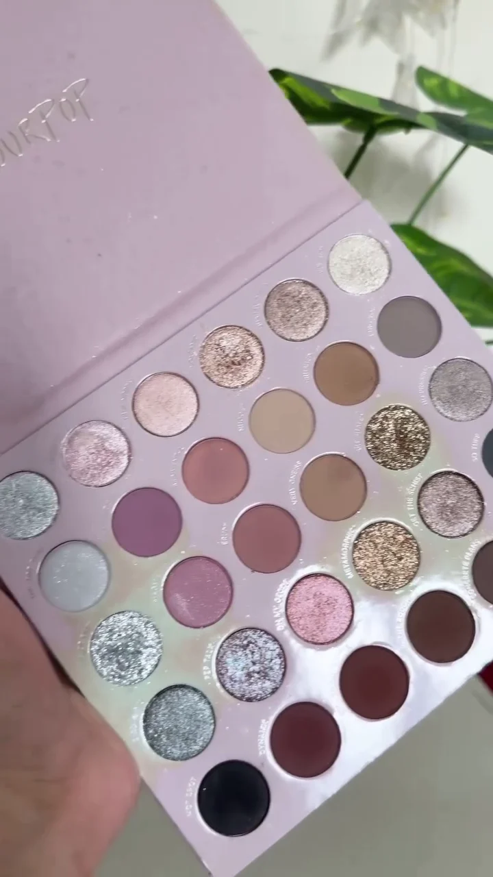 ColourPop 30-Pan Mega Eyeshadow Palette - Professional Cool Mauve & Neutral Pigment Kit with Glitter & Matte Finishes