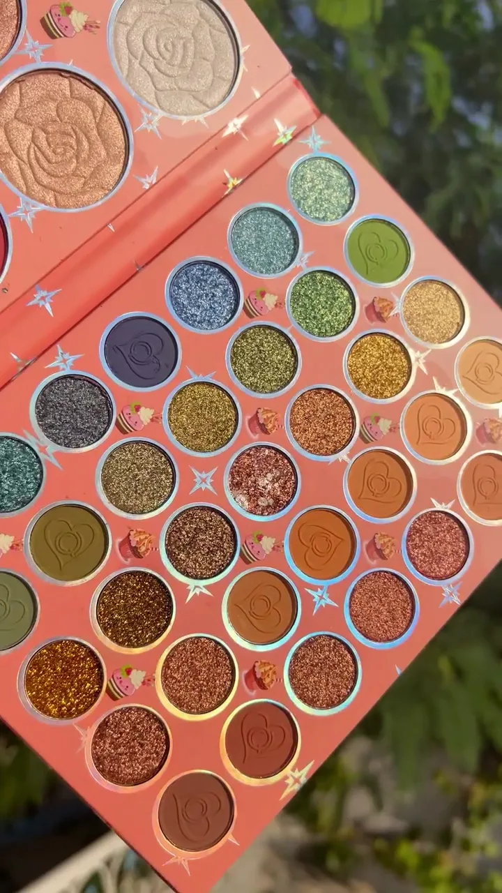 Enchanted Garden Mega Artistry Eyeshadow Palette - Professional 80+ Color Collection with Rose-Embossed Highlighters, Vivid Mattes & Diamond Glitters